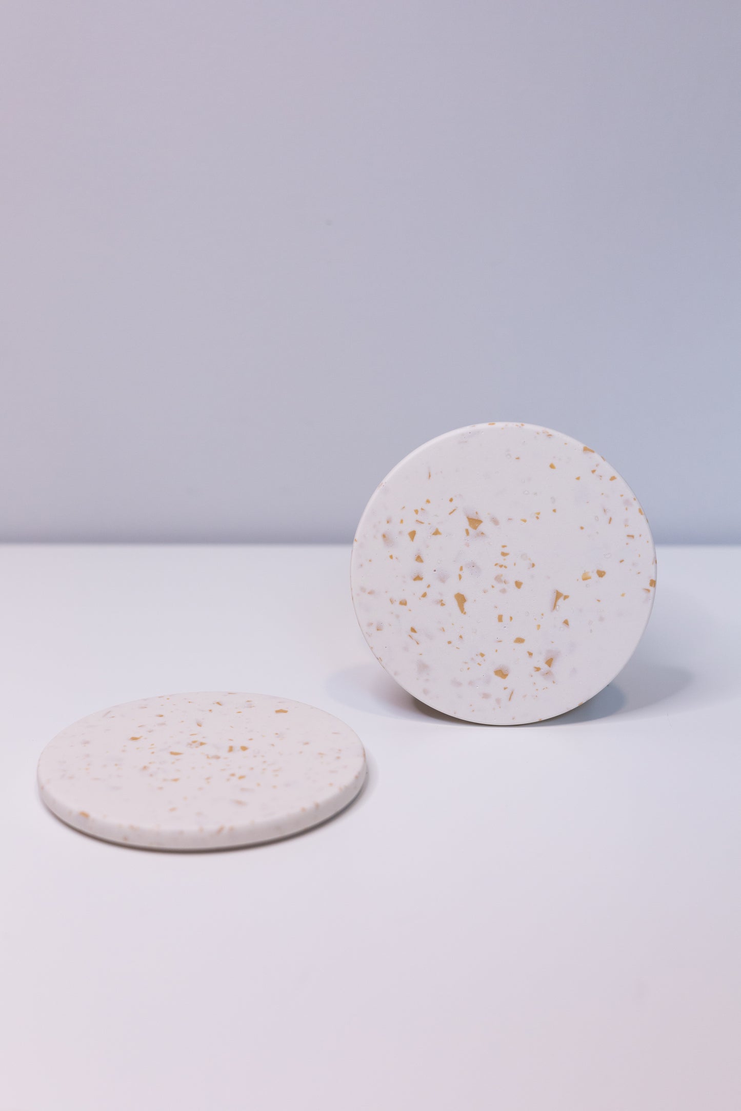 Beige terrazzo coasters