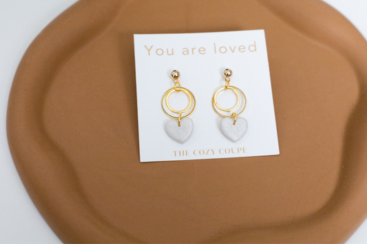 Heart dangle earrings
