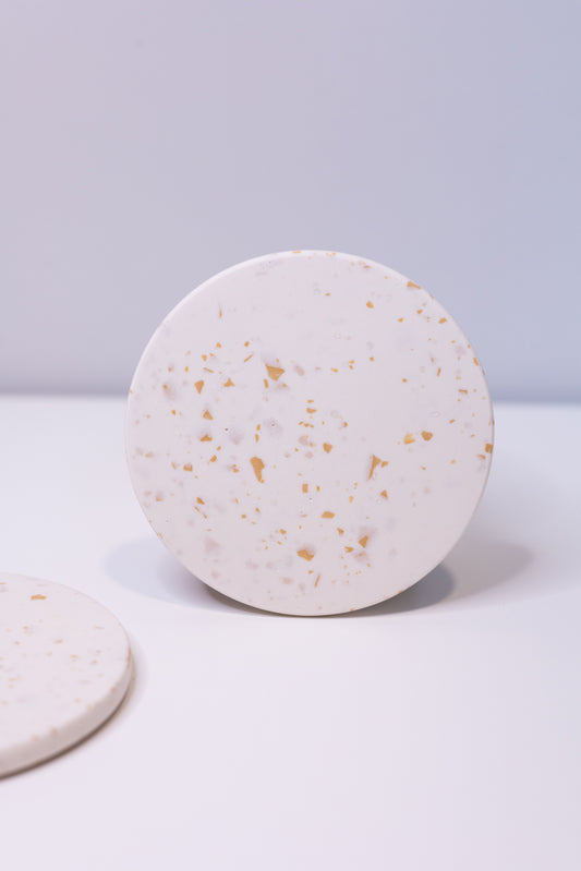 Beige terrazzo coasters